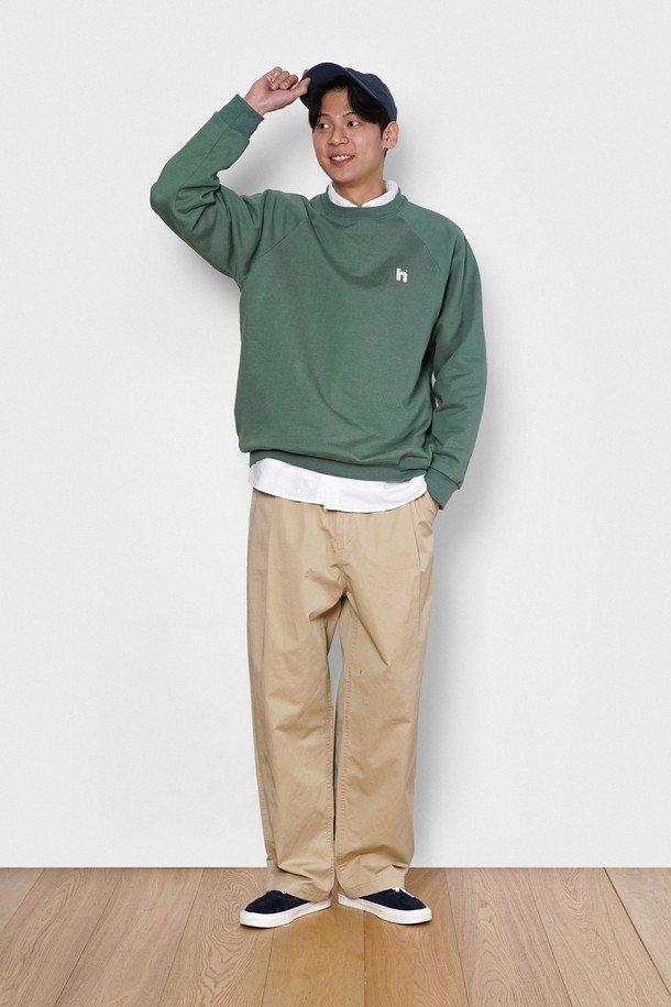 HAVE HAD - 스웨트셔츠 - Relax Side-pocket MTM Men(GREEN)