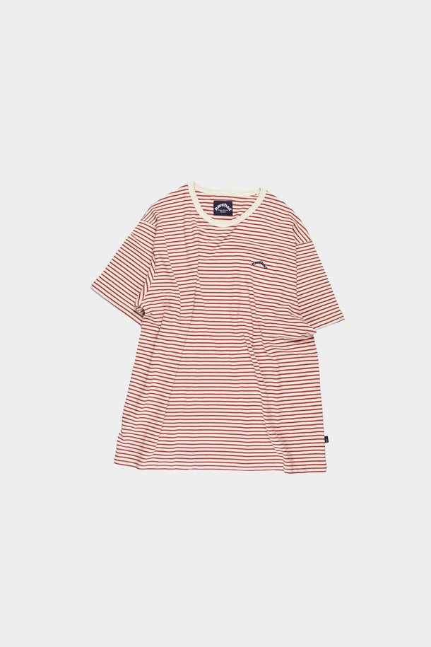 HAVE HAD - 반팔티셔츠 - HVHD Logo Stripe T-shirts Men(Red)