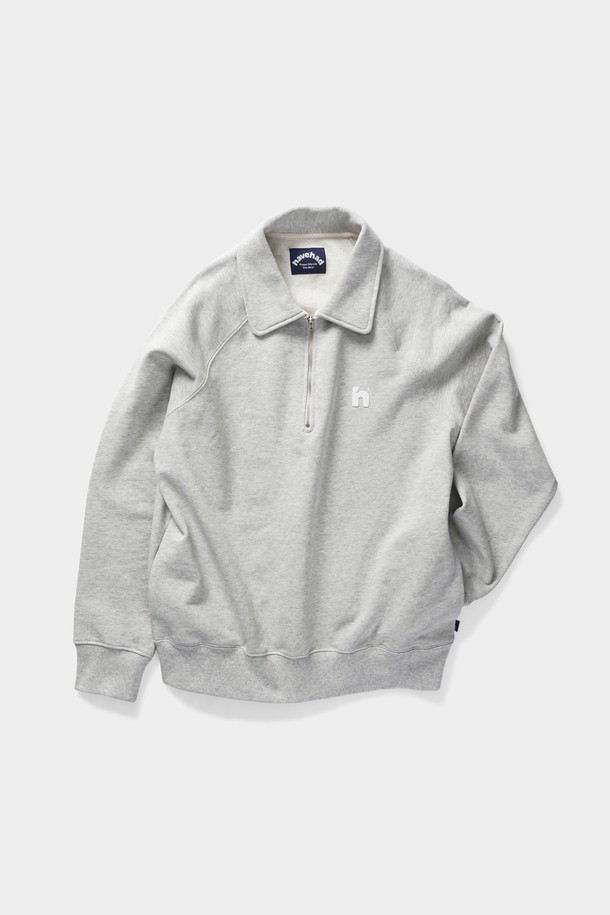 HAVE HAD - 스웨트셔츠 - Relax Side-pocket Half Zip-up MTM Men(GREY)