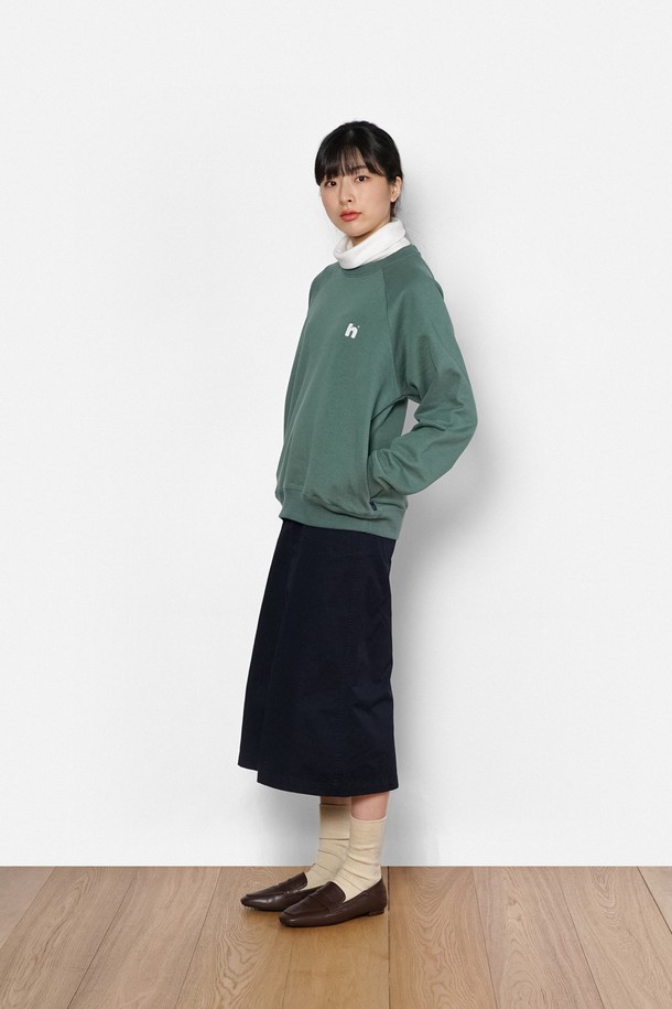 HAVE HAD - 긴소매 티셔츠 - Relax Side-pocket MTM Women(GREEN)