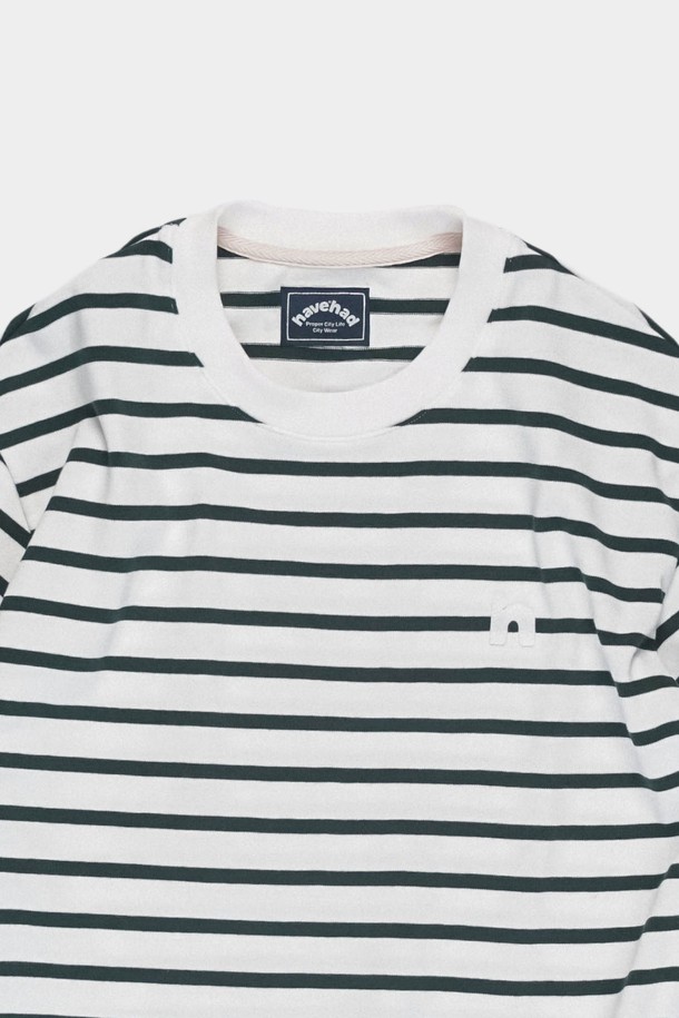 HAVE HAD - 반팔티셔츠 - h Logo Stripe T-Shirts Men(Green) 