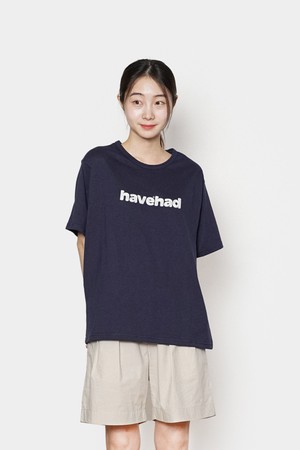 Heavy Cotton Cassic Logo T-shirts Women(Navy)