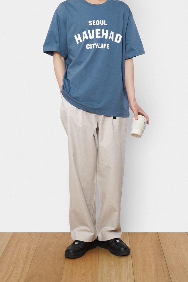 HAVE HAD - 캐주얼팬츠 - City Belted Pin-tuck Pants Men(Ecru)