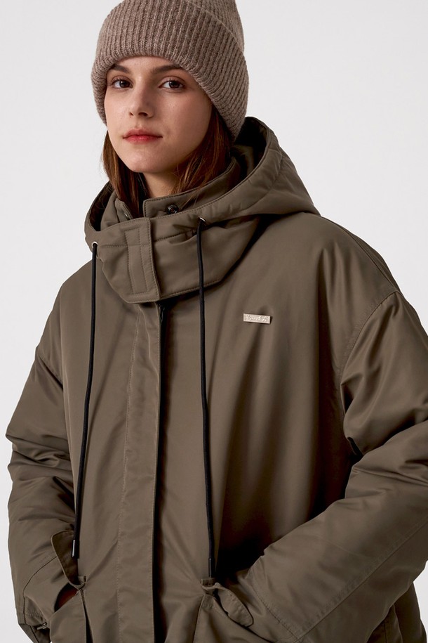 SIGREAT - 패딩 - [22FW] HOODY PADDING COAT_KHAKI 후디 패딩 코트