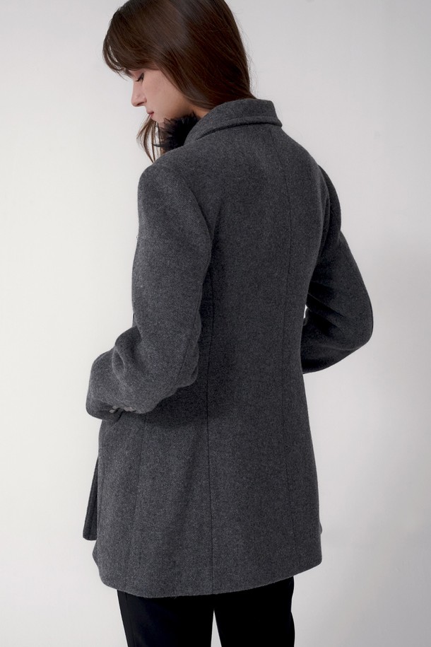 SIGREAT - 코트 - [22FW] SLIM DOUBLE WOOL JACKET_GREY 슬림 더블 울 자켓