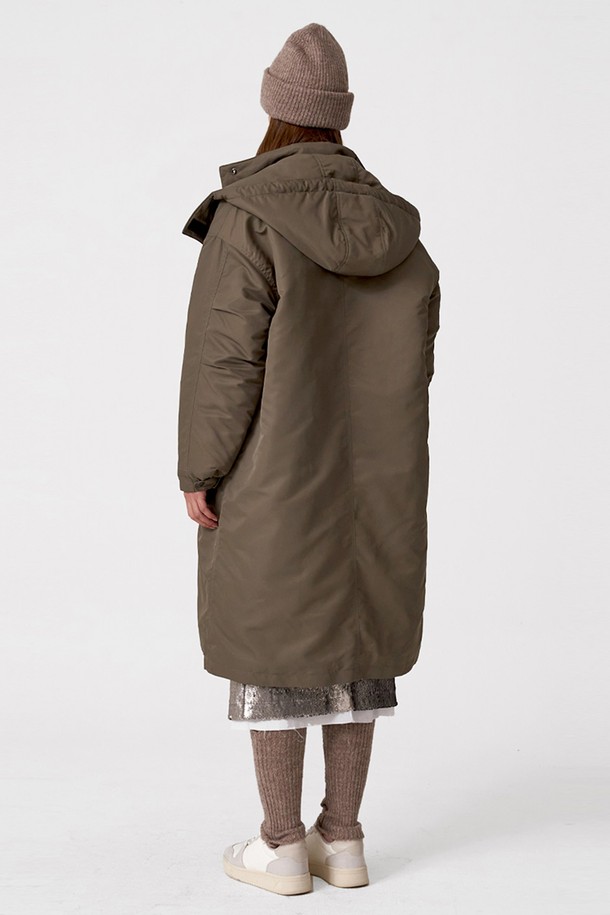 SIGREAT - 패딩 - [22FW] HOODY PADDING COAT_KHAKI 후디 패딩 코트