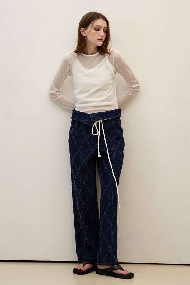 SIGREAT - 데님 - [23SS] DAIA LOW DENIM PANTS_ BLUE 다이아 로우 데님 팬츠