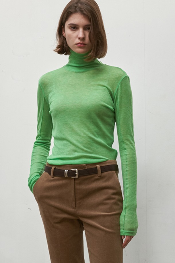 SIGREAT - 터틀넥 - [24FW] WOOL PINTUCK TURTLE NECK_5color / GREEN