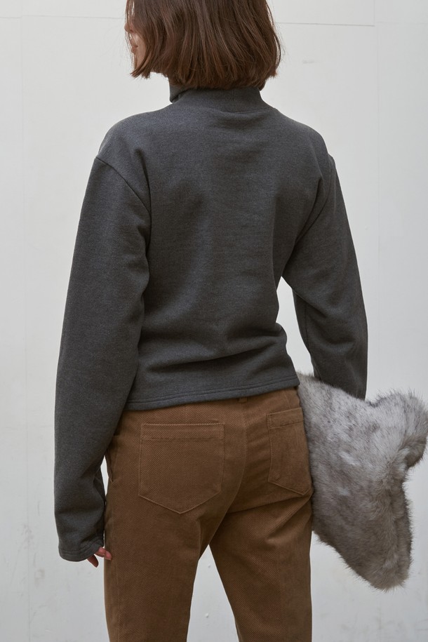 SIGREAT - 스웨터 - [24FW]LAYERED SLEEVES HIGH NECK PULLOVER_2color/GREY