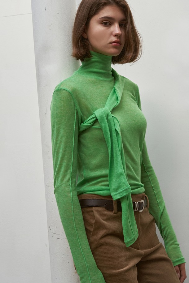 SIGREAT - 터틀넥 - [24FW] WOOL PINTUCK TURTLE NECK_5color / GREEN