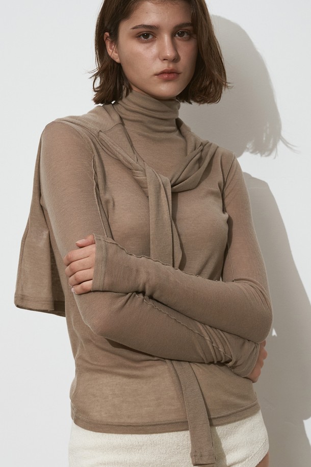 SIGREAT - 터틀넥 - [24FW] WOOL PINTUCK TURTLE NECK_5color / BEIGE