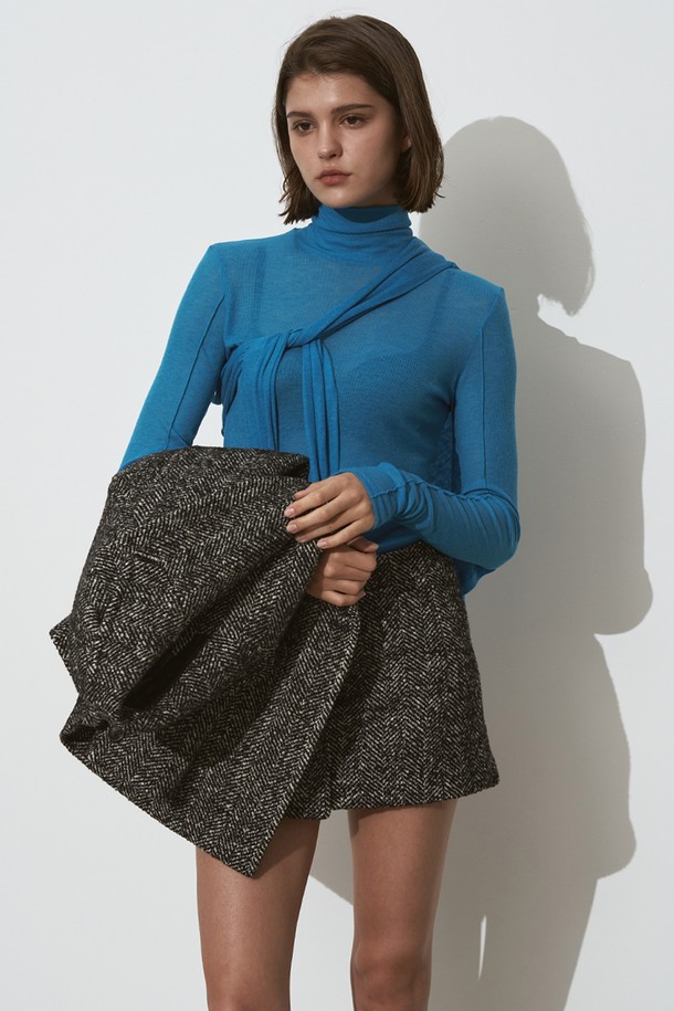 SIGREAT - 미니스커트 - [24FW] HERRINGBONE WOOL SKIRT