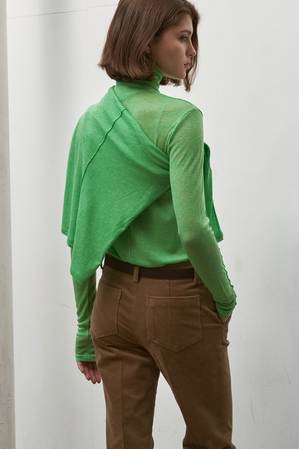 SIGREAT - 터틀넥 - [24FW] WOOL PINTUCK TURTLE NECK_5color / GREEN