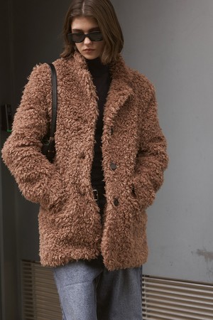 [24FW] FAUX FUR SINGLE JACKET