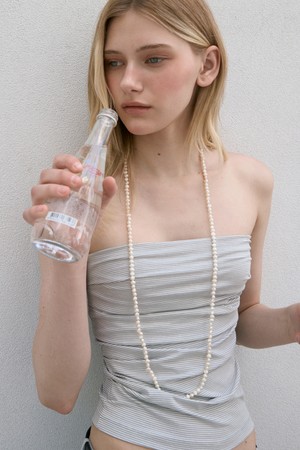 CLEAN STRIPE TUBE TOP_LIGHT GREY