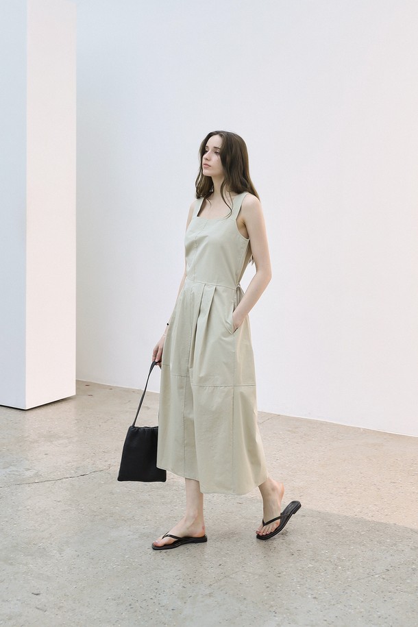 KELLY DONAHUE - 반소매 원피스 - 스퀘어 스트링 볼륨원피스