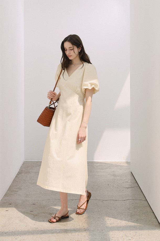 KELLY DONAHUE - 반소매 원피스 - 벨티드 브이 벌룬원피스