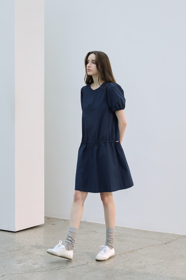 KELLY DONAHUE - 반소매 원피스 - 시어서커 로우 스트링원피스