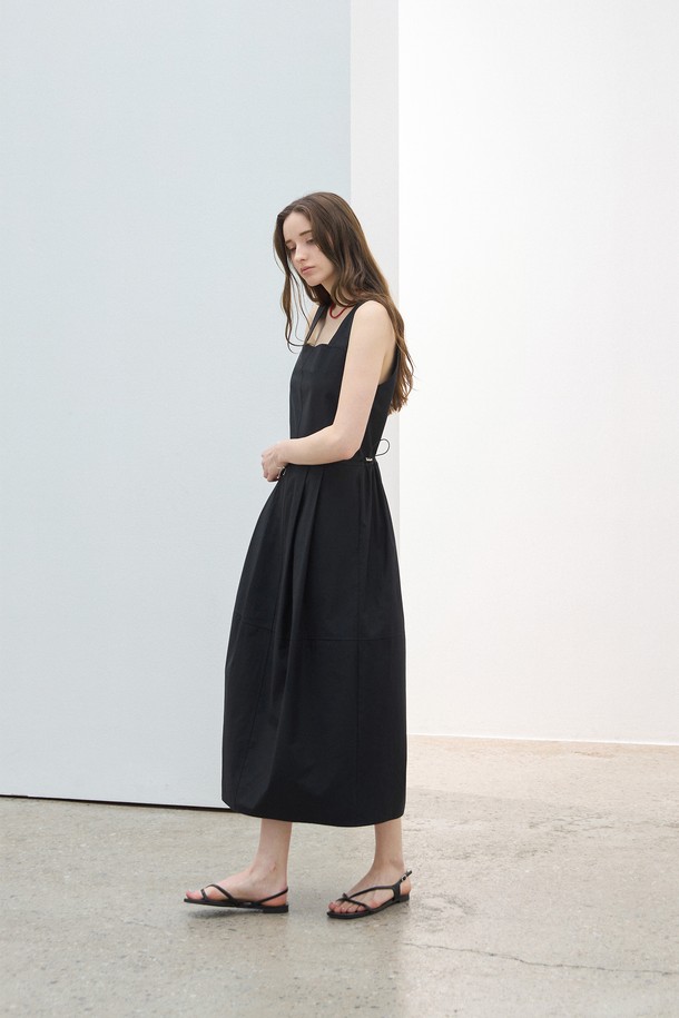 KELLY DONAHUE - 반소매 원피스 - 스퀘어 스트링 볼륨원피스