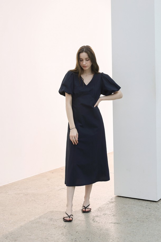 KELLY DONAHUE - 반소매 원피스 - 벨티드 브이 벌룬원피스