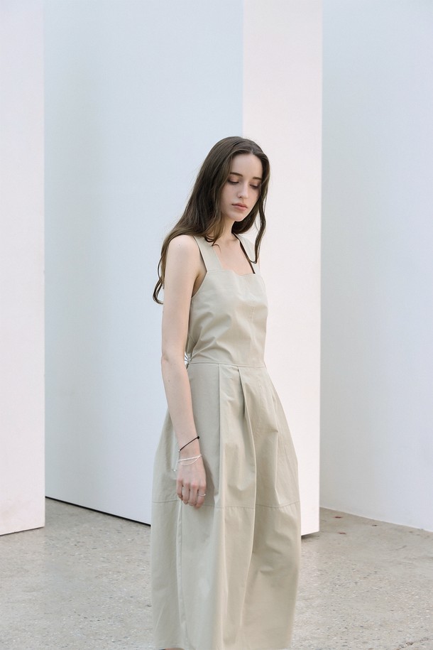 KELLY DONAHUE - 반소매 원피스 - 스퀘어 스트링 볼륨원피스