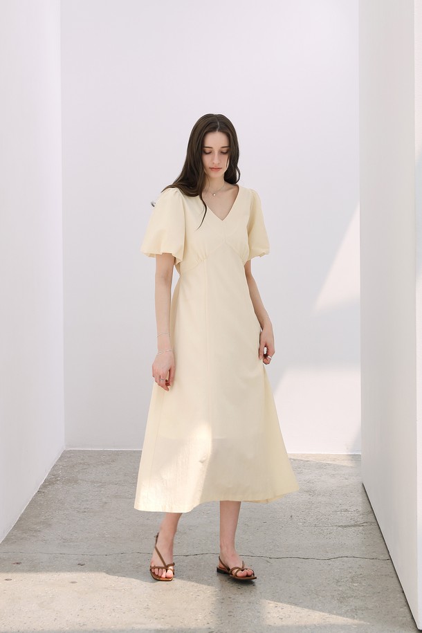 KELLY DONAHUE - 반소매 원피스 - 벨티드 브이 벌룬원피스