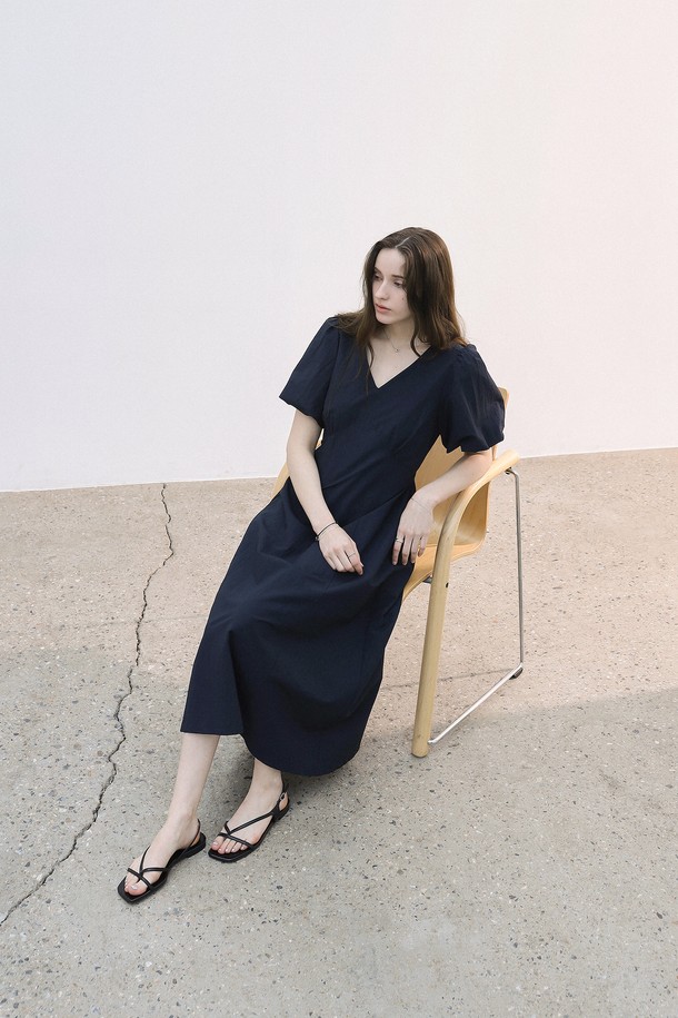 KELLY DONAHUE - 반소매 원피스 - 벨티드 브이 벌룬원피스