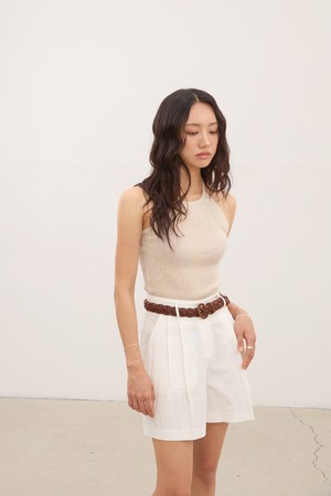 린넨 홀터 슬리브리스니트