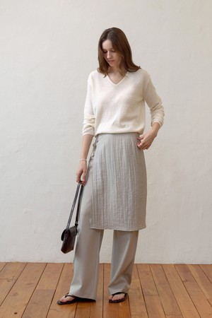 레이어드 세미 와이드 팬츠세트