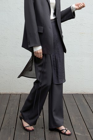 레이어드 세미 와이드 팬츠세트