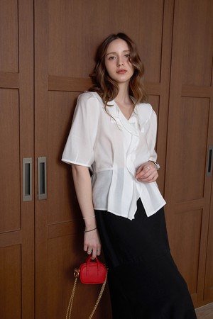 실키 스트랩 볼륨블라우스_WHITE