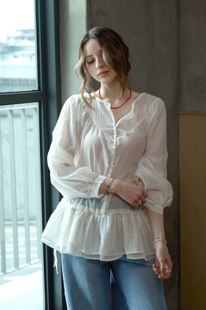 텐셀 루즈 티어드블라우스_IVORY