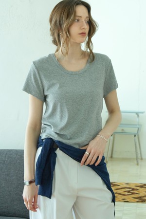 텐셀 코튼 유넥티셔츠_GRAY