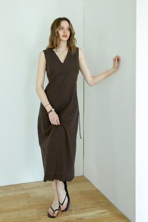 내추럴 린넨 레이스원피스 BROWN