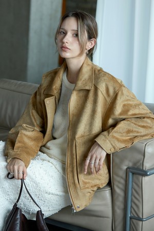 소프트 블루종 스웨이드자켓 BEIGE
