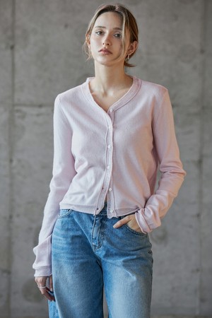 시어 라인 소프트가디건 PINK