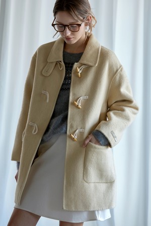 베일리 더플 핸드메이드 하프코트 BEIGE