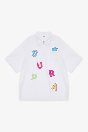 SUPRA SPELL MONOGRAM PIQUE SHIRT WHITE(화이트)(공용)_WHITE-a