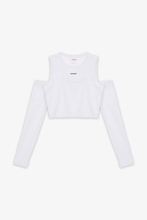 SUPRA WOMENS CUT OFF LONG SLEEVE WHITE(화이트)(여성)_WHITE-a