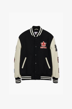 SUPRA 컬렉션 바시티 자켓(블랙)(공용)_BLACK-a