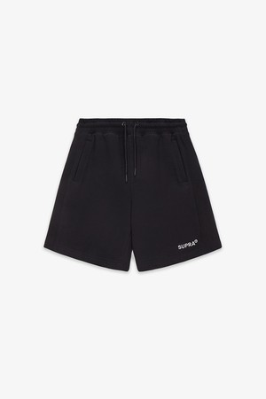 SUPRA RIB MIXED SWEAT SHORTS BLACK(블랙)(공용)_BLACK-a