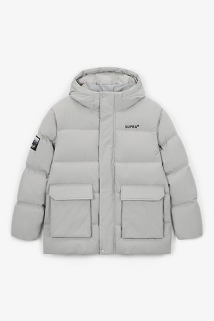 아웃도어 후드 미드 다운 패딩(그레이)(공용)_GREY-a