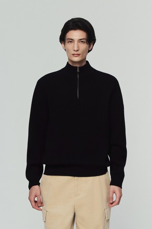 만토바(블랙)(남성 니트풀오버)_BLACK-a