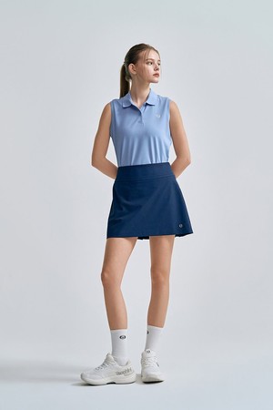 W 타키니 플라잉 백플리츠 스커트_NAVY-a