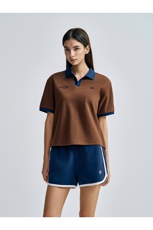 W 더블니트 오픈카라 폴로_BROWN-a