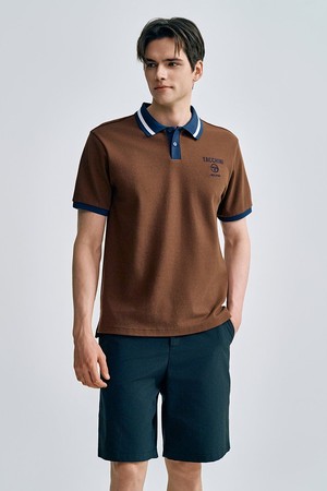 M 더블니트 오픈카라 폴로_BROWN-a