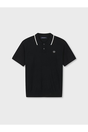 M 스몰 케이블 반팔 폴로_BLACK-a