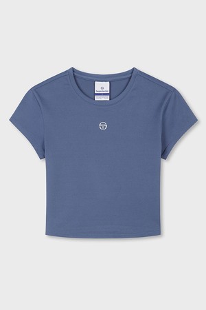 W 크롭 소프트 슬림 티셔츠_BLUE-a