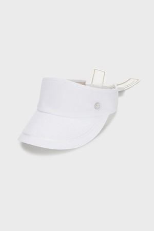 W 와이드 리본 썬바이저_WHITE-a