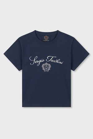 W 클래식 그래픽 미니 티셔츠_NAVY-a